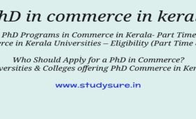 PhD in Commerce in Kerala